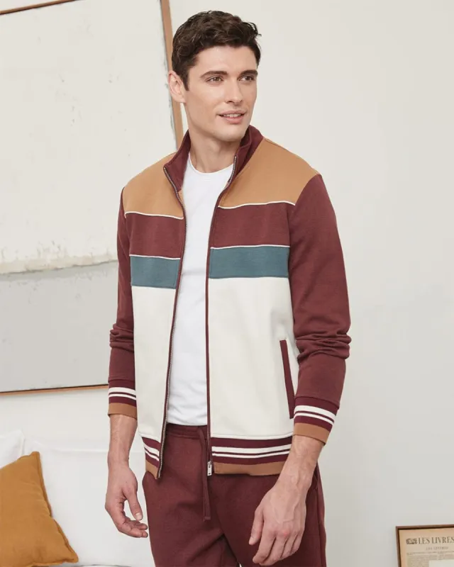 Mock Neck Cardigan with Colour Blocks | RW&CO. sold by RW&CO.