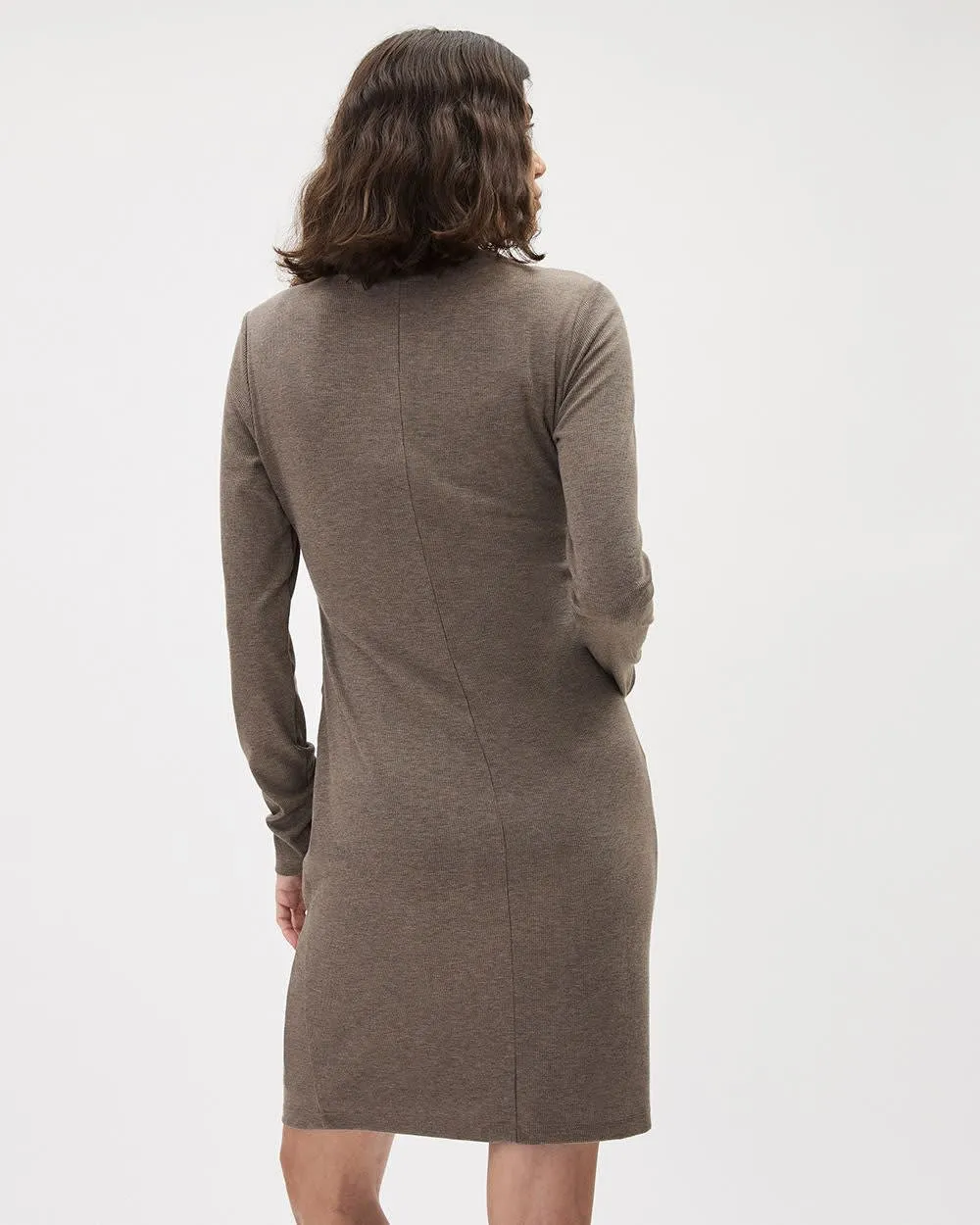Long-Sleeve Mock-Neck Ribbed Dress - Thyme Maternity sold by RW&CO. product image thumbnail 2
