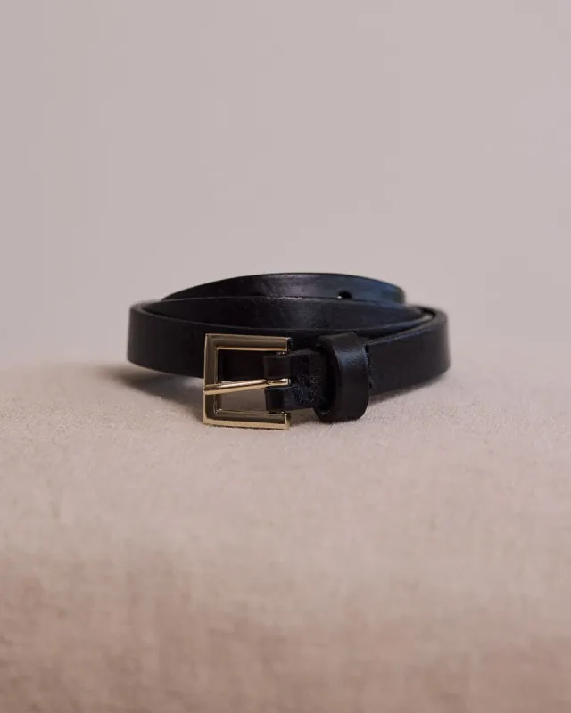 Skinny Leather Belt with Square Buckle sold by RW&CO.