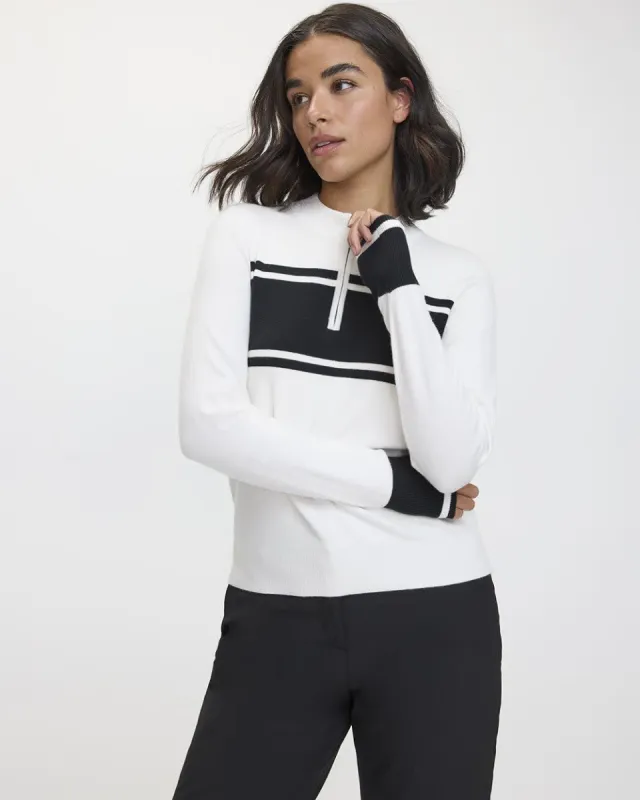Long-Sleeve Crew-Neck Sweater with Half-Zip - Hyba made by RW&CO.