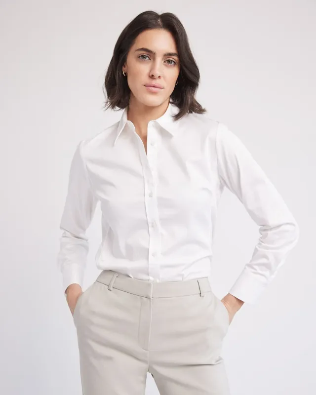 Long-Sleeve Buttoned-Down Poplin Blouse sold by RW&CO.