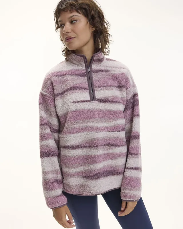Long-Sleeve Mock-Neck Sherpa Pullover with Half-Zip sold by RW&CO.