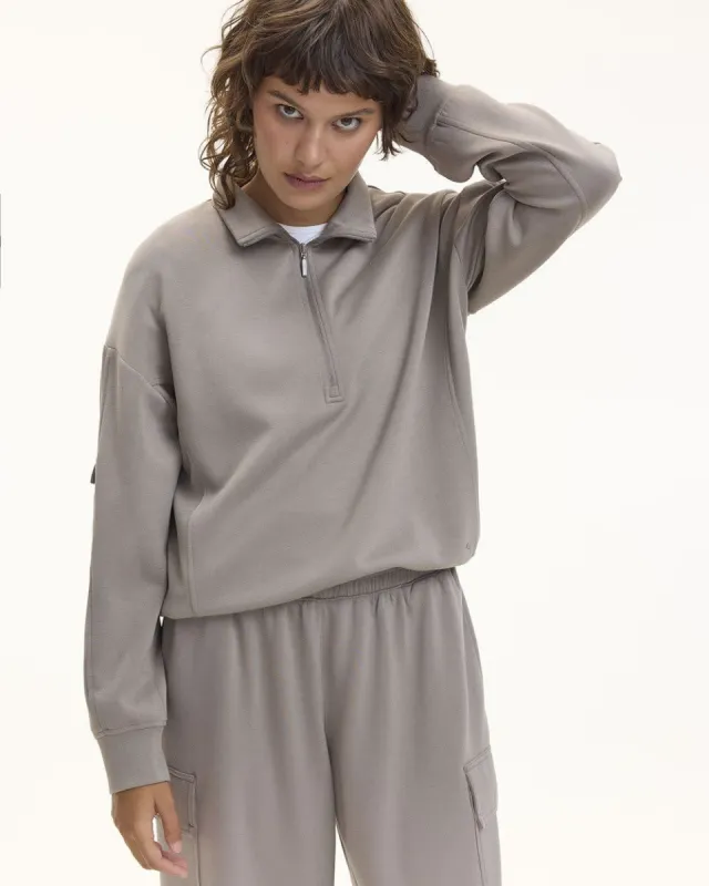 Long-Sleeve Half-Zip Mock-Neck Pullover - Hyba sold by RW&CO.