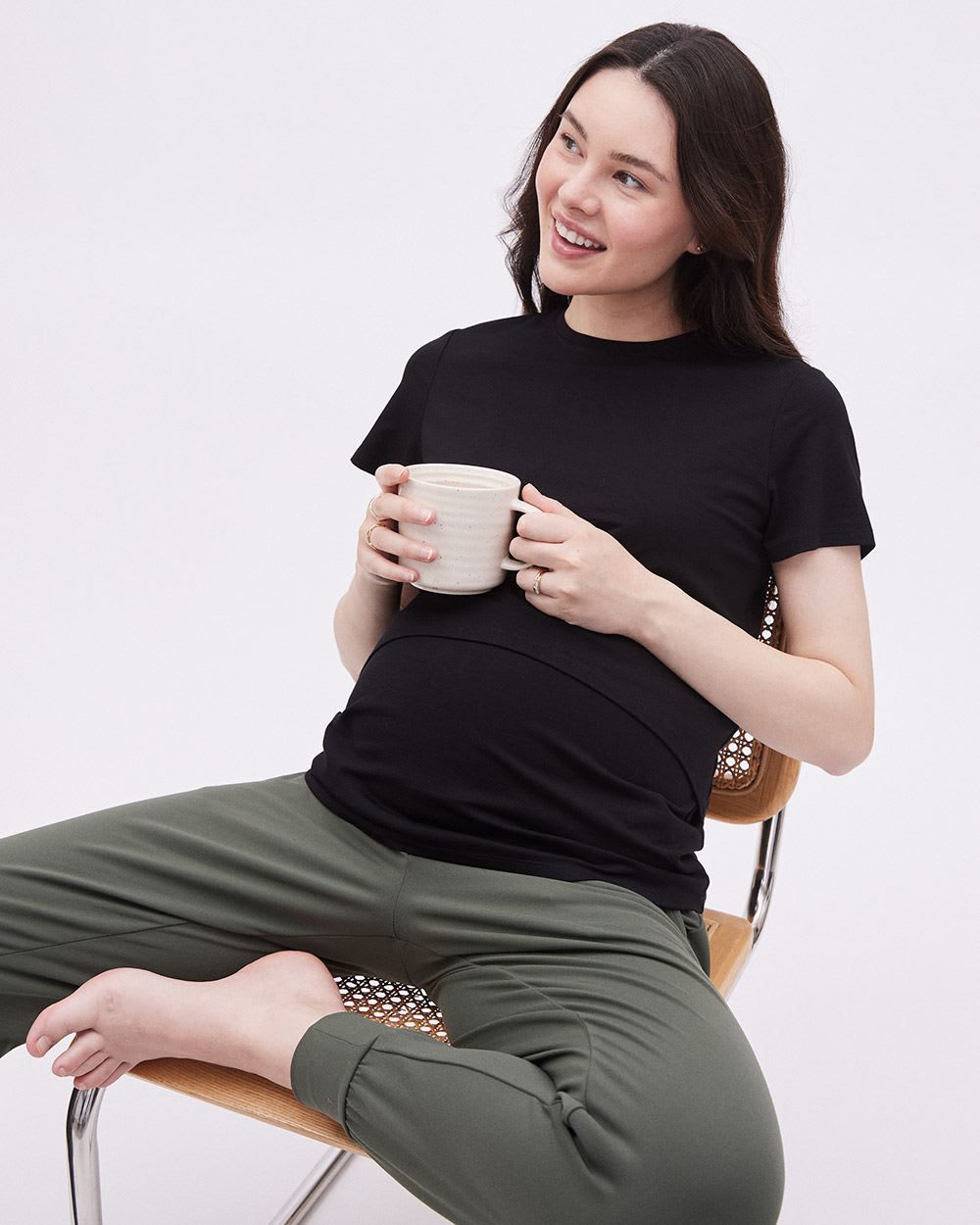 Short-Sleeve Nursing Tee - Thyme Maternity sold by RW&CO.
