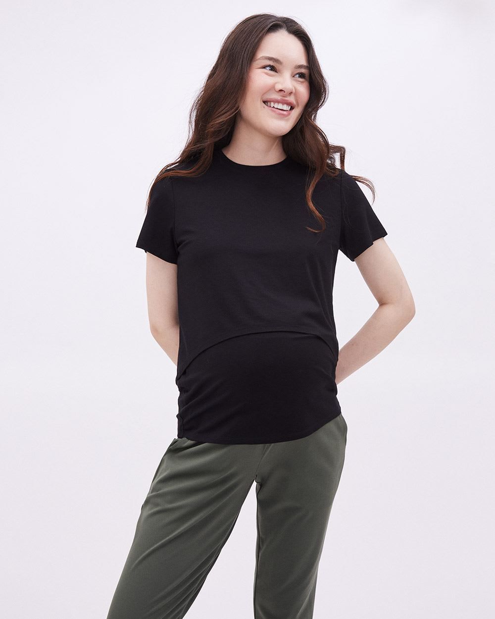 Short-Sleeve Nursing Tee - Thyme Maternity sold by RW&CO. product image thumbnail 2
