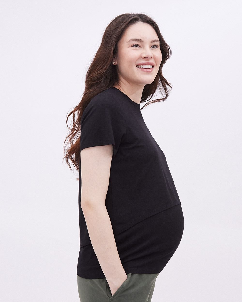 Short-Sleeve Nursing Tee - Thyme Maternity sold by RW&CO. product image thumbnail 3