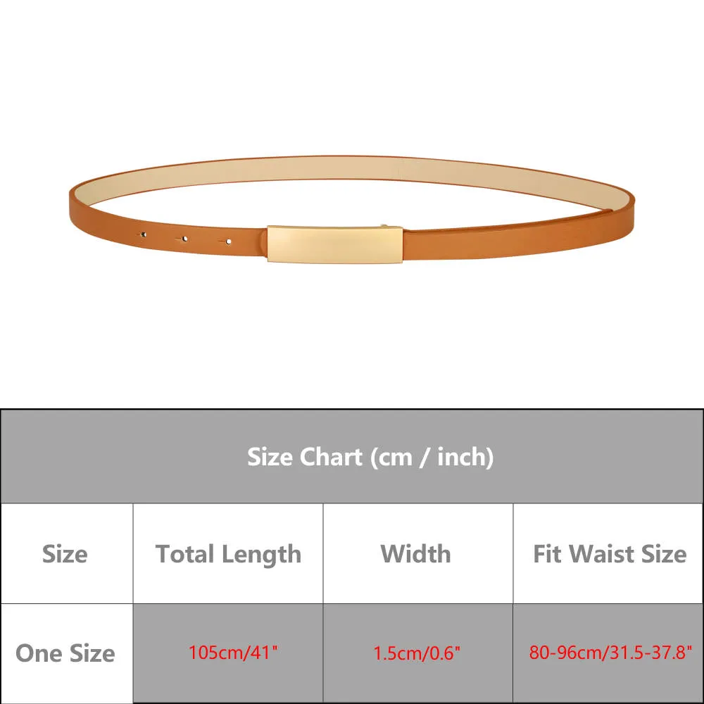 Allegra K- PU Rectangle Metal Buckle Waist Belt sold by RW&CO. product image thumbnail 4