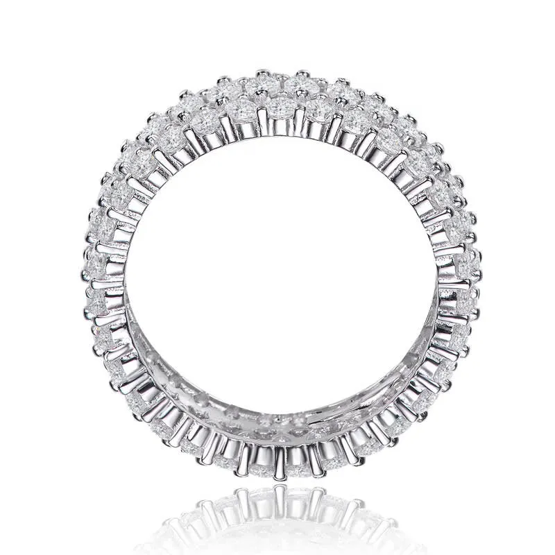 Genevive Sterling Silver White Gold Plated with Clear Round and Marquise Cubic Zirconia Eternity Ring sold by RW&CO. product image thumbnail 2