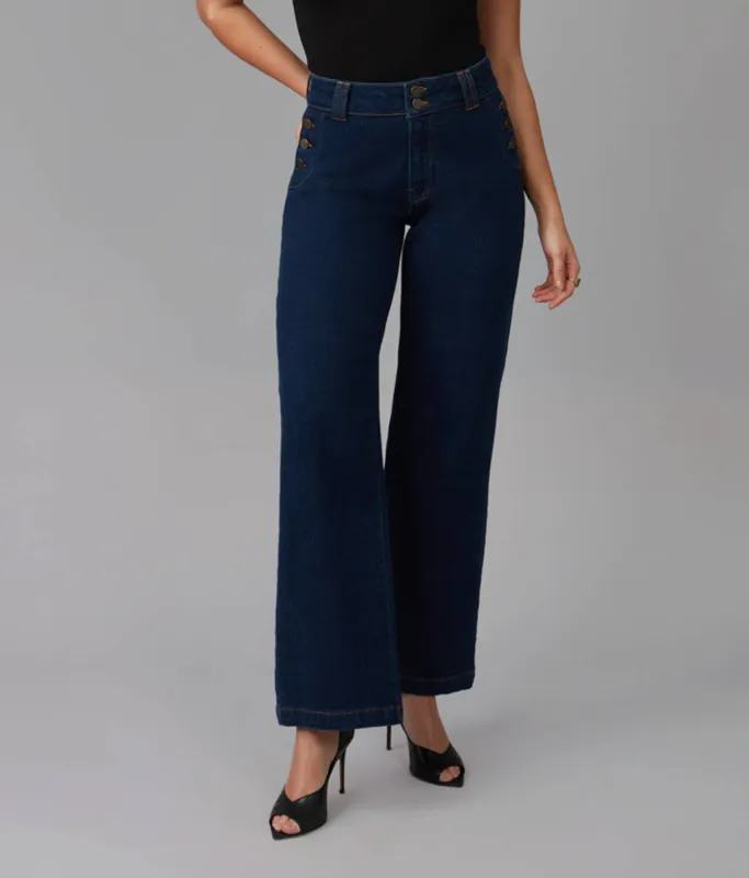 Lola Jeans COLETTE-DRB High Rise Wide Leg Jeans sold by RW&CO.