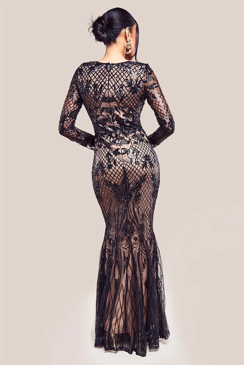 Goddiva - Full Sleeve Sequin Evening Dress sold by RW&CO. product image thumbnail 2