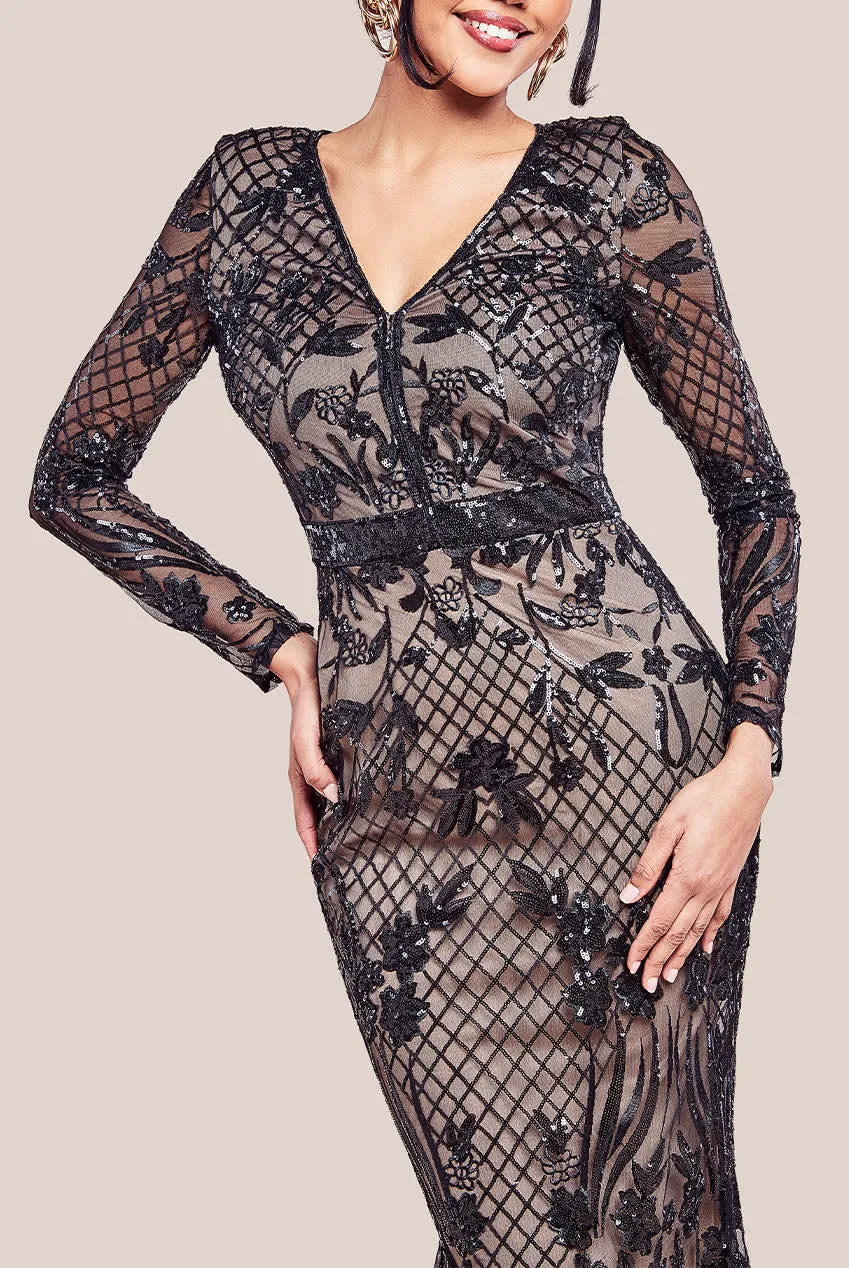 Goddiva - Full Sleeve Sequin Evening Dress sold by RW&CO. product image thumbnail 3