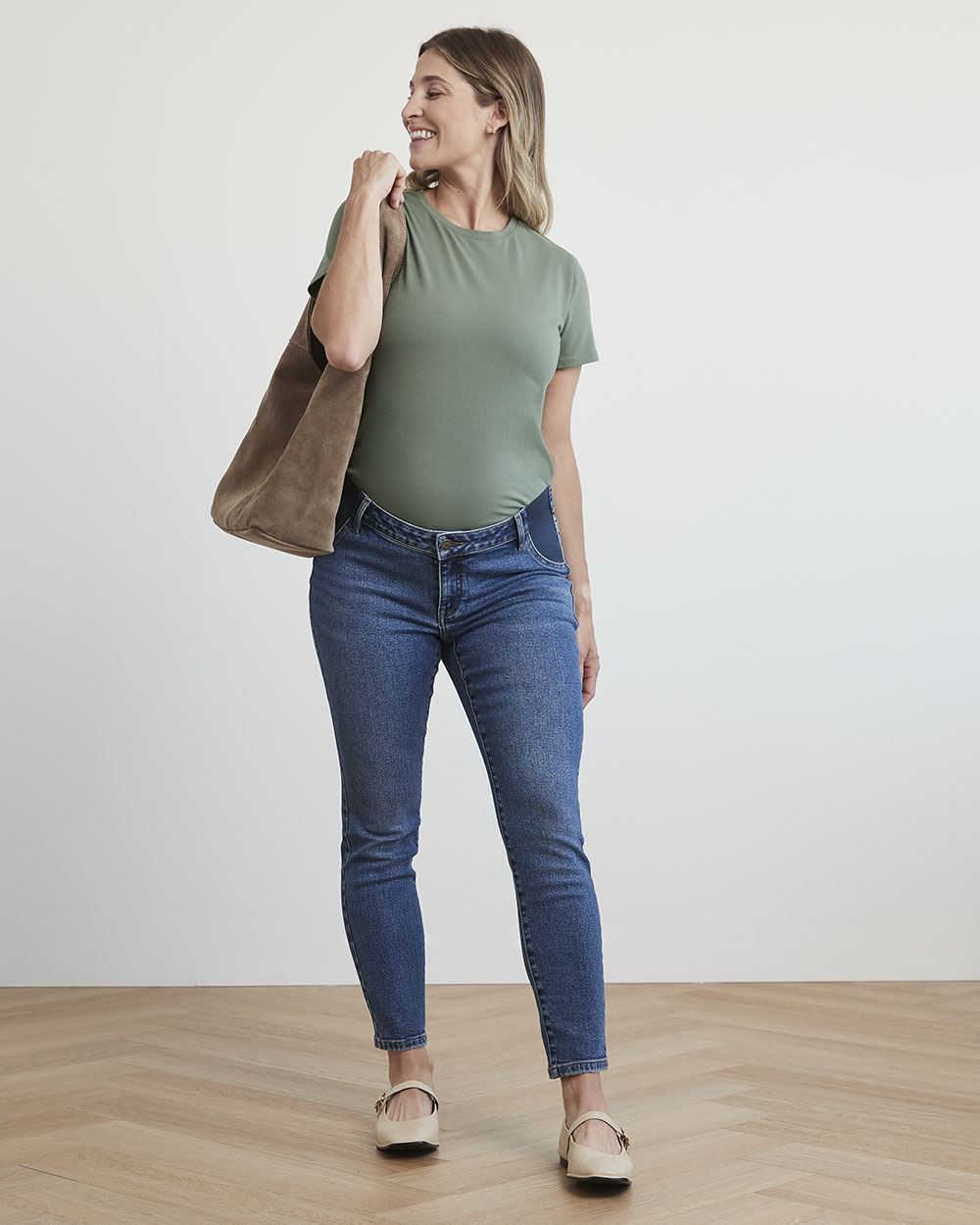 Medium Wash Skinny Ankle Leg Jeans - Thyme Maternity sold by RW&CO. product image thumbnail 2