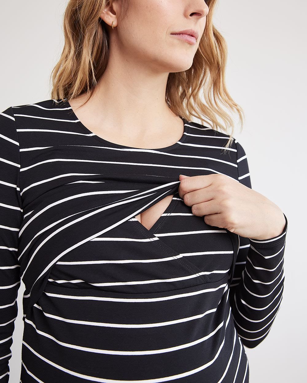 Nursing Long-Sleeve Top with Scoop Neckline, Set of 2 - Thyme Maternity sold by RW&CO. product image thumbnail 4