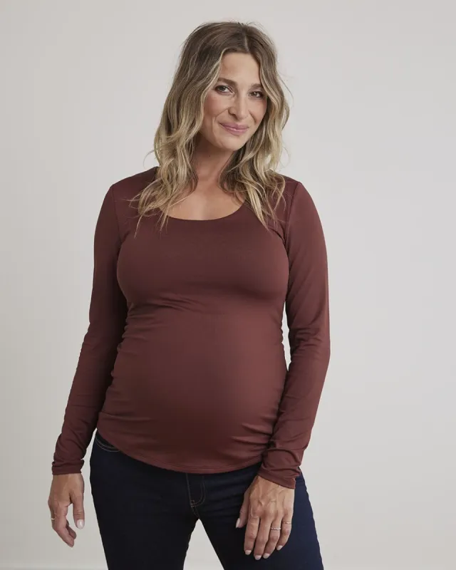 Long-Sleeve Scoop-Neck Top - Thyme Maternity sold by RW&CO.