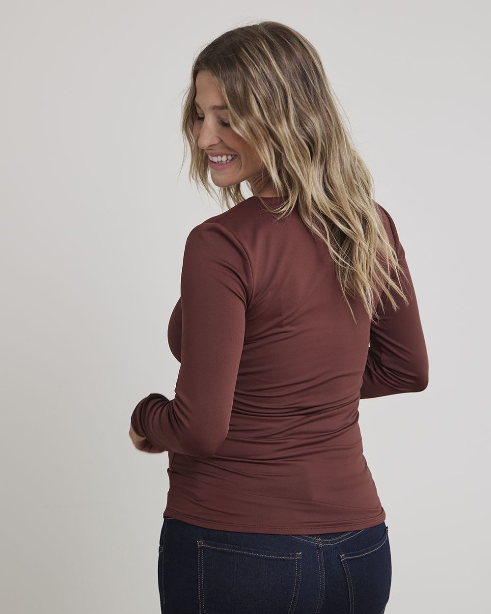 Long-Sleeve Scoop-Neck Top - Thyme Maternity sold by RW&CO. product image thumbnail 3