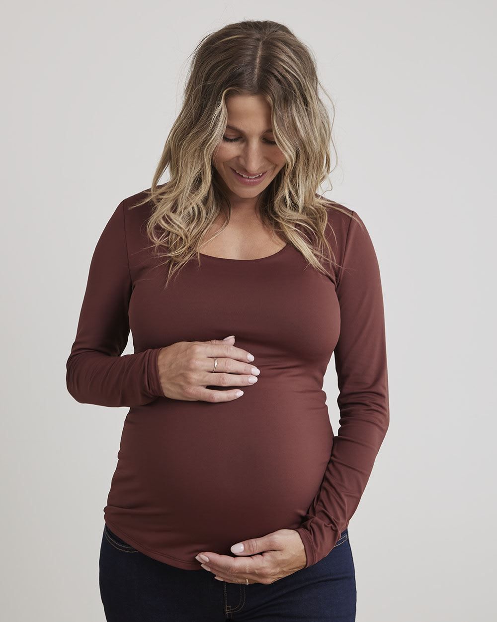 Long-Sleeve Scoop-Neck Top - Thyme Maternity sold by RW&CO. product image thumbnail 4