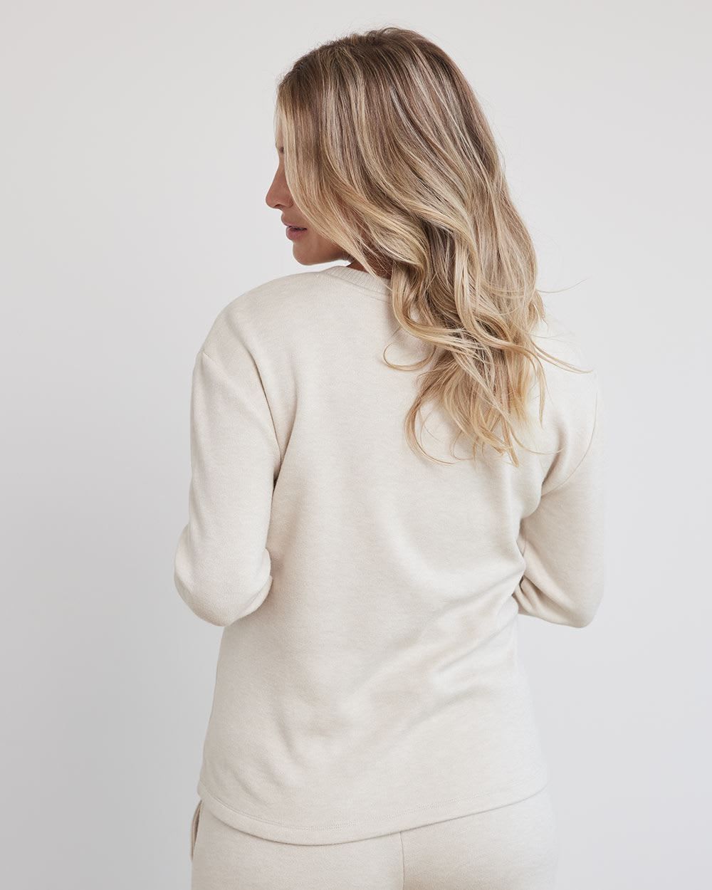 Long-Sleeve Nursing Crew-Neck Top - Thyme Maternity sold by RW&CO. product image thumbnail 3