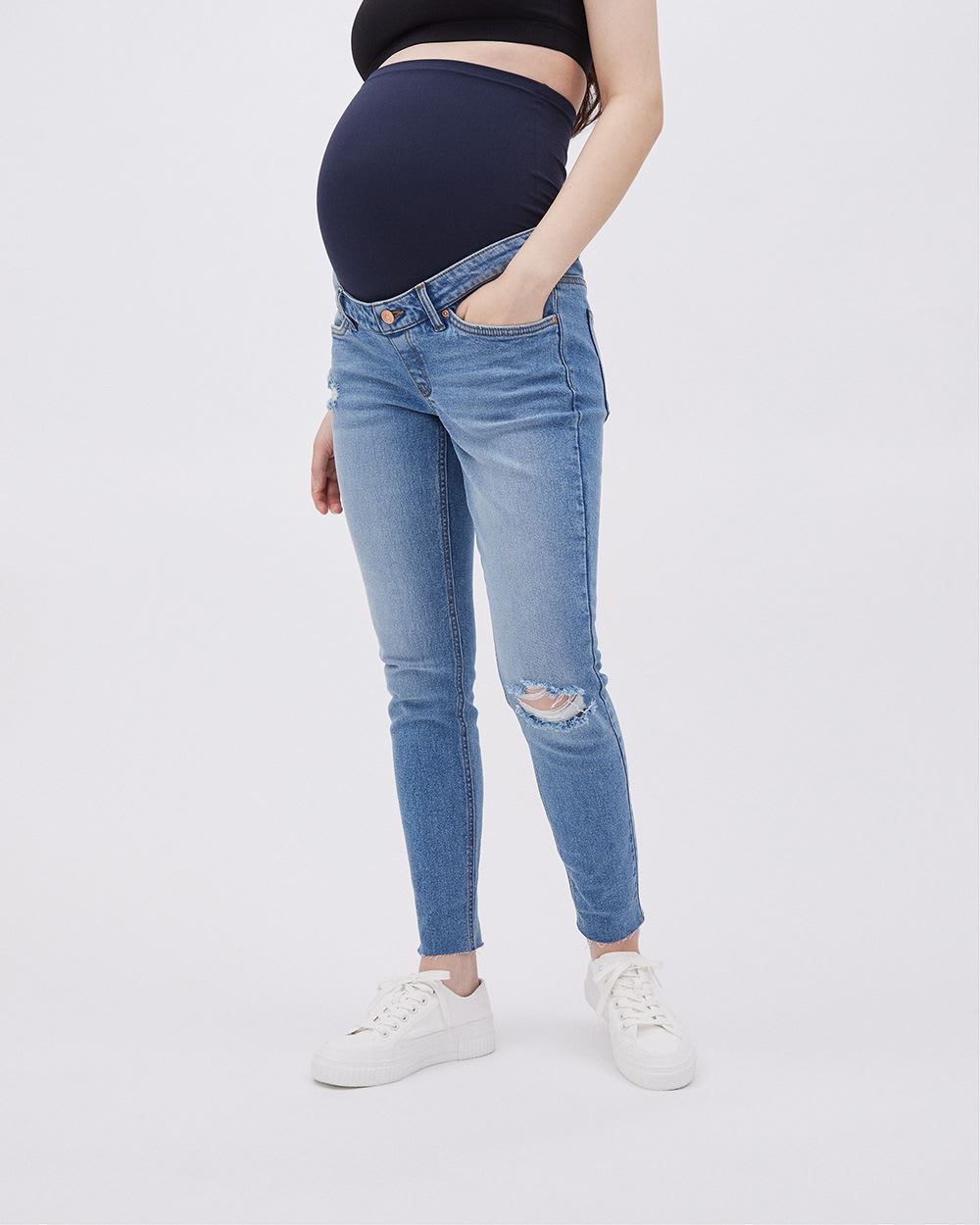 Ripped Skinny Jeans - Thyme Maternity sold by RW&CO. product image thumbnail 2