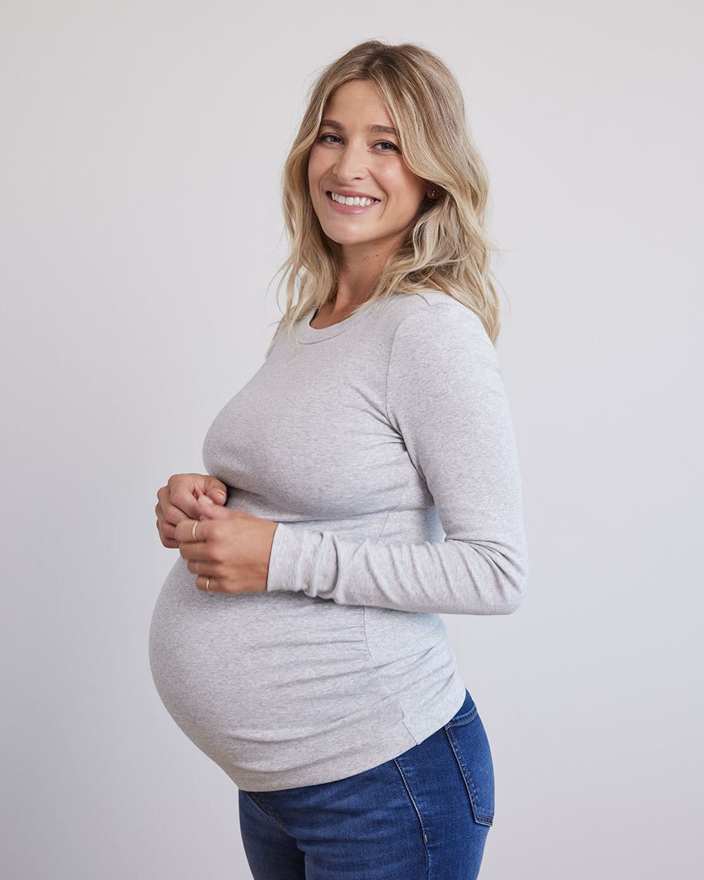 Long-Sleeve Crew-Neck Top - Thyme Maternity sold by RW&CO.