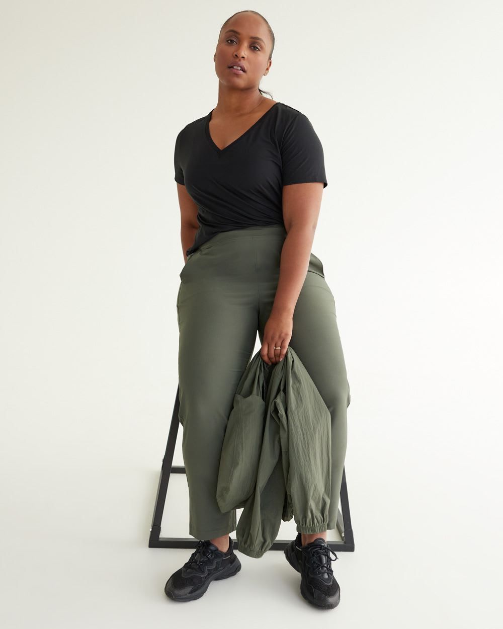 Slim-Leg Pant with Elastic Waistband - Hyba sold by RW&CO. product image thumbnail 4