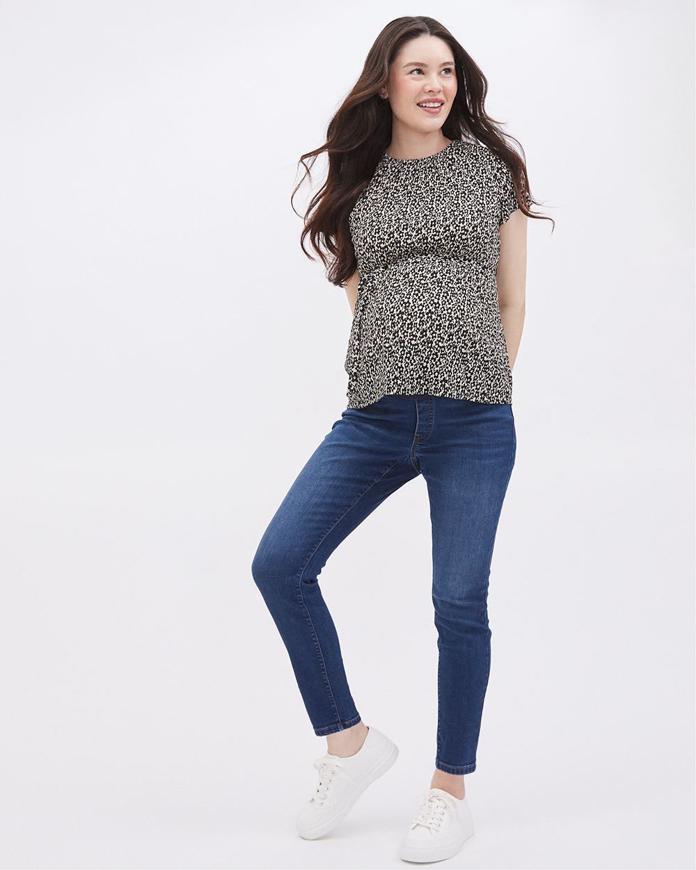Short-Sleeve Crew-Neck Top - Thyme Maternity sold by RW&CO. product image thumbnail 2