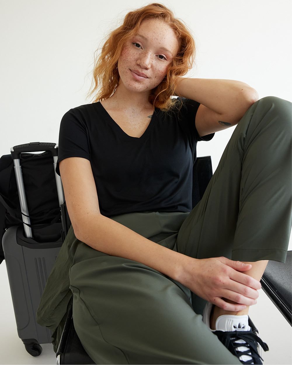 Short-Sleeve V-Neck Tee - Dry Lux Hyba Essentials sold by RW&CO.