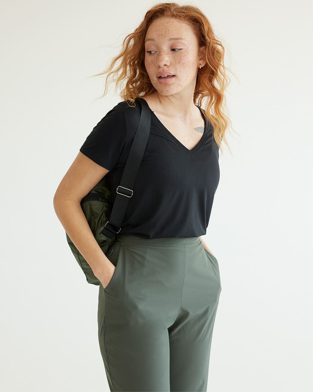 Short-Sleeve V-Neck Tee - Dry Lux Hyba Essentials sold by RW&CO. product image thumbnail 3