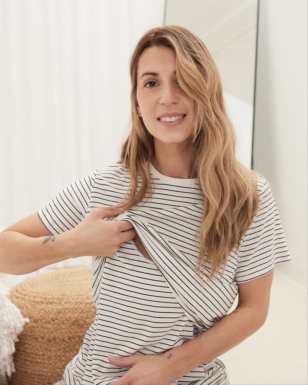 Striped Short-Sleeve Nursing Tee - Thyme Maternity sold by RW&CO. product image thumbnail 5