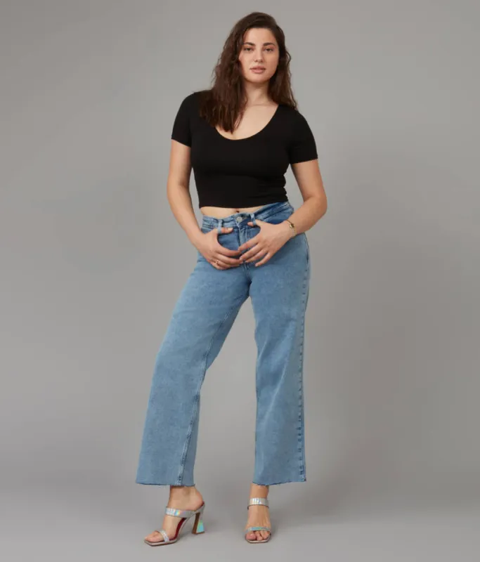 Lola Jeans COLETTE-VIB High Rise Wide Leg Jeans sold by RW&CO.