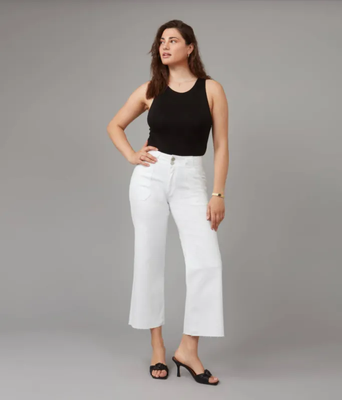 Lola Jeans COLETTE-WHT High Rise Wide Leg Jeans sold by RW&CO.