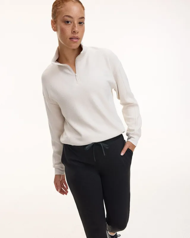 Long-Sleeve Sweater with Half-Zip Mock Neckline - Hyba sold by RW&CO.