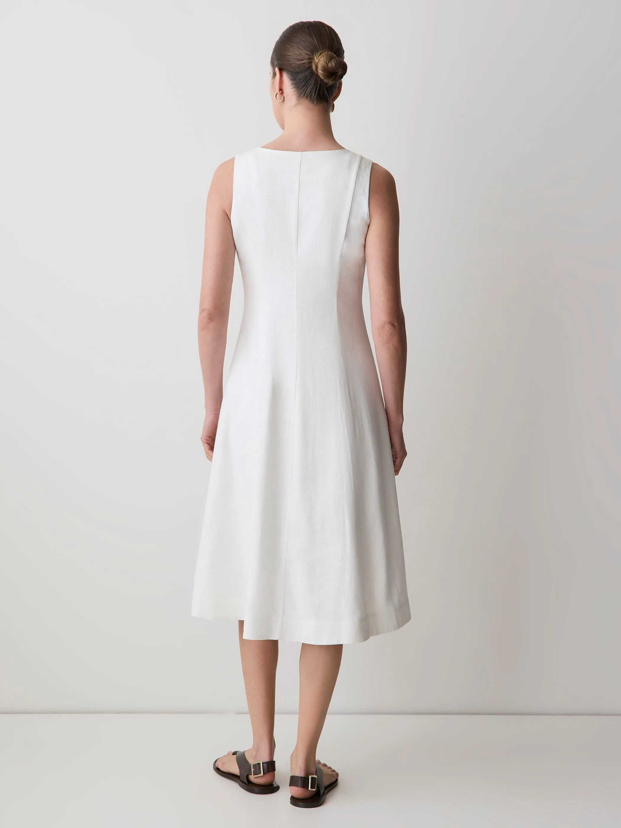 Sleeveless Crew-Neck Linen-Blend Midi Dress sold by RW&CO. product image thumbnail 2