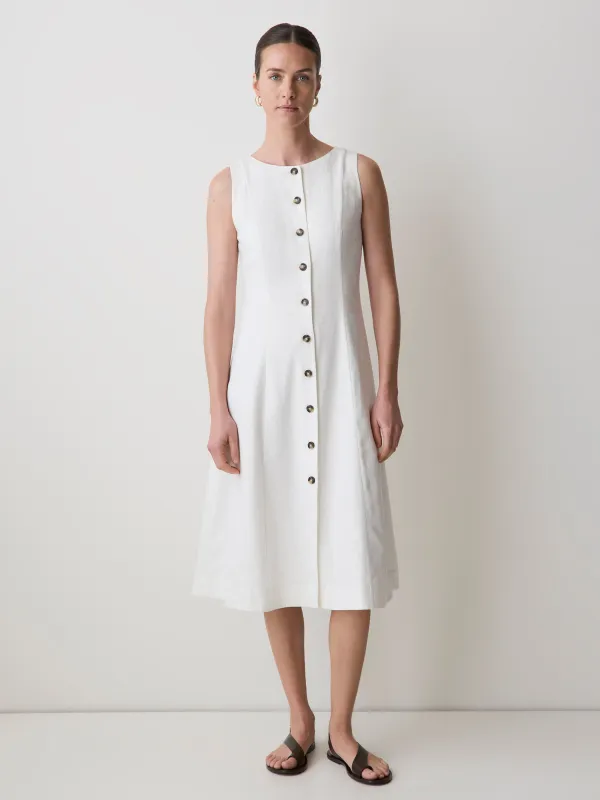 Sleeveless Crew-Neck Linen-Blend Midi Dress sold by RW&CO.