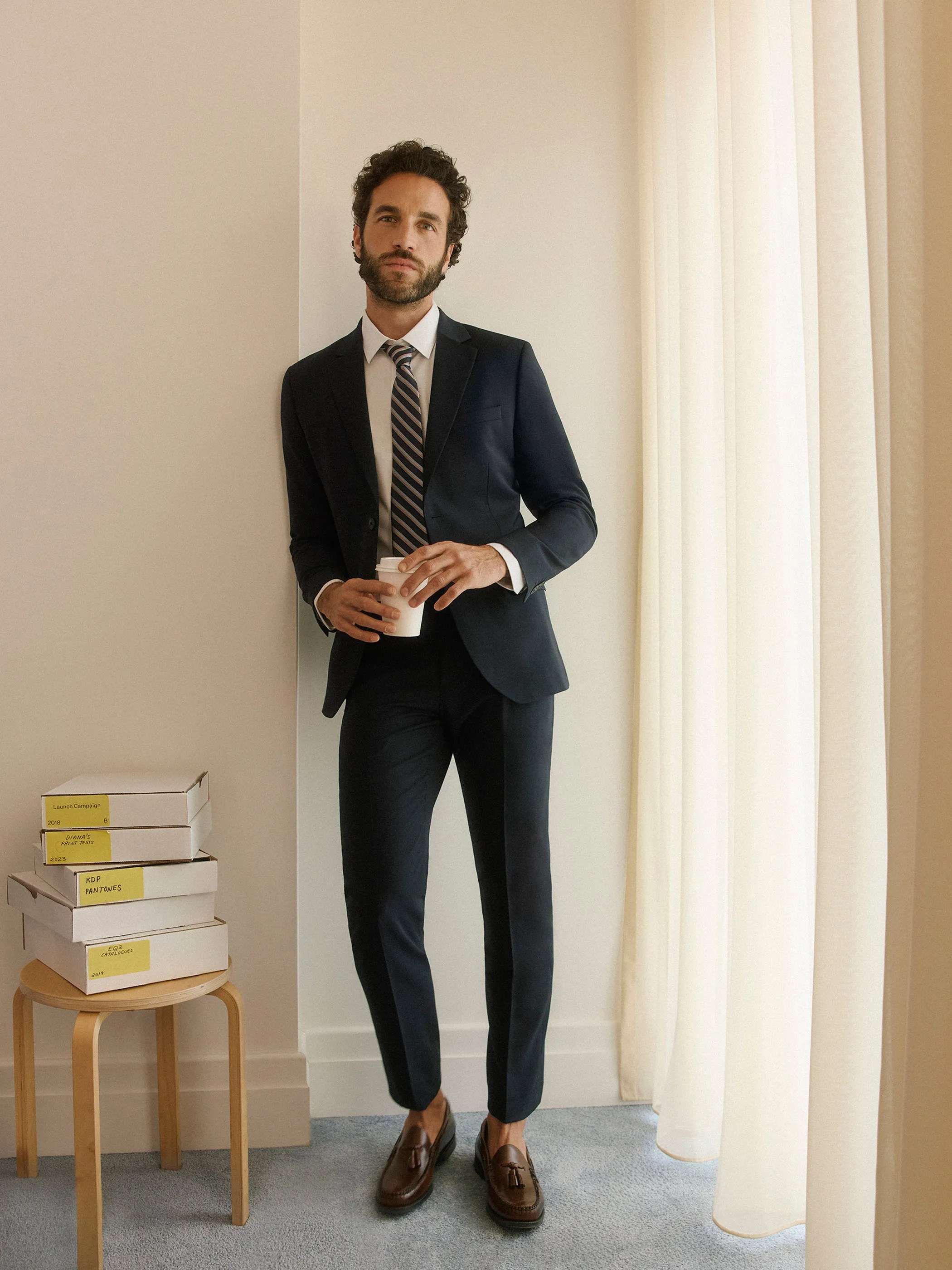 Slim-Fit Navy Wool Suit Pant sold by RW&CO.
