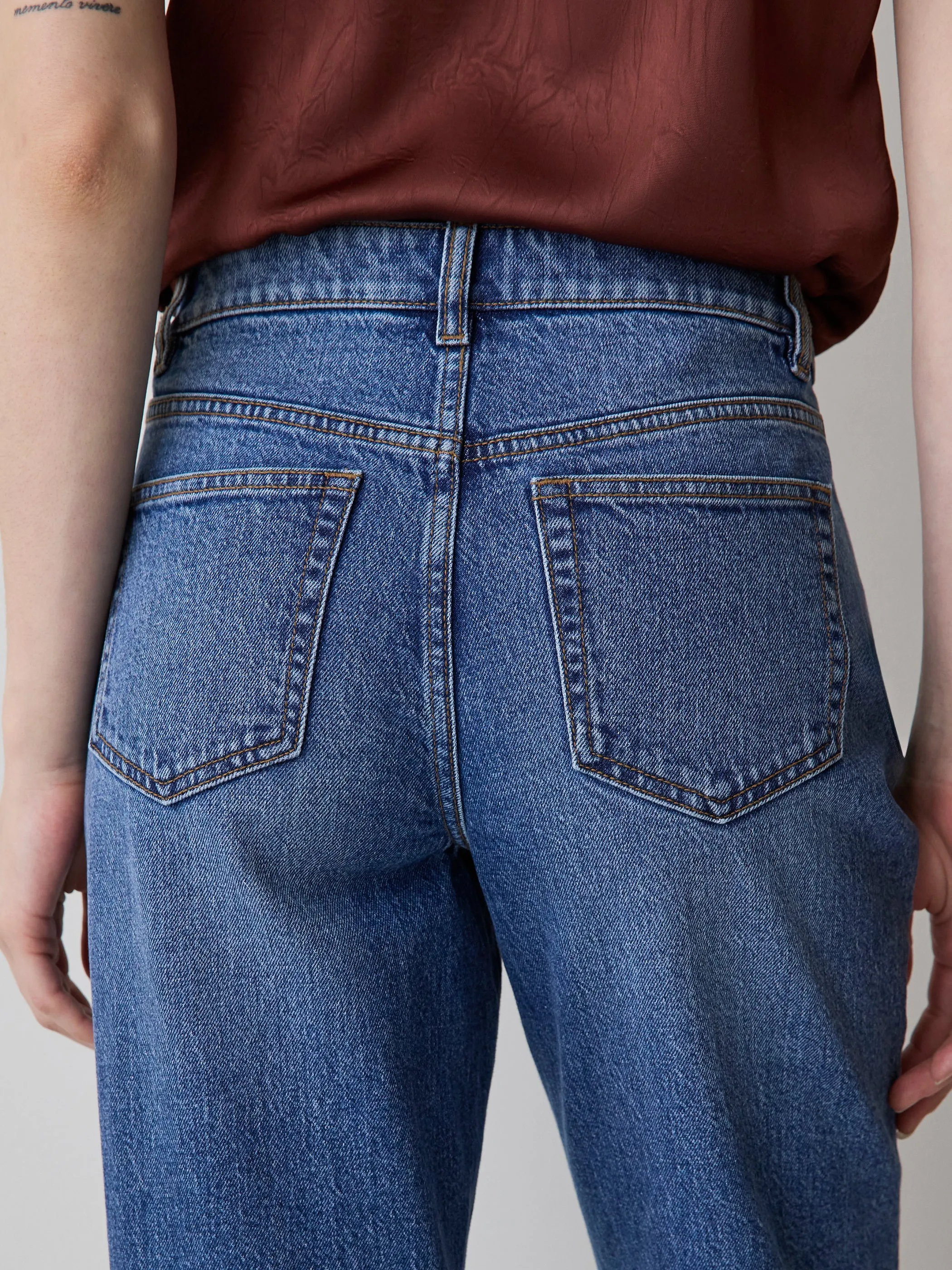 Medium-Wash Straight-Leg Jeans sold by RW&CO. product image thumbnail 3