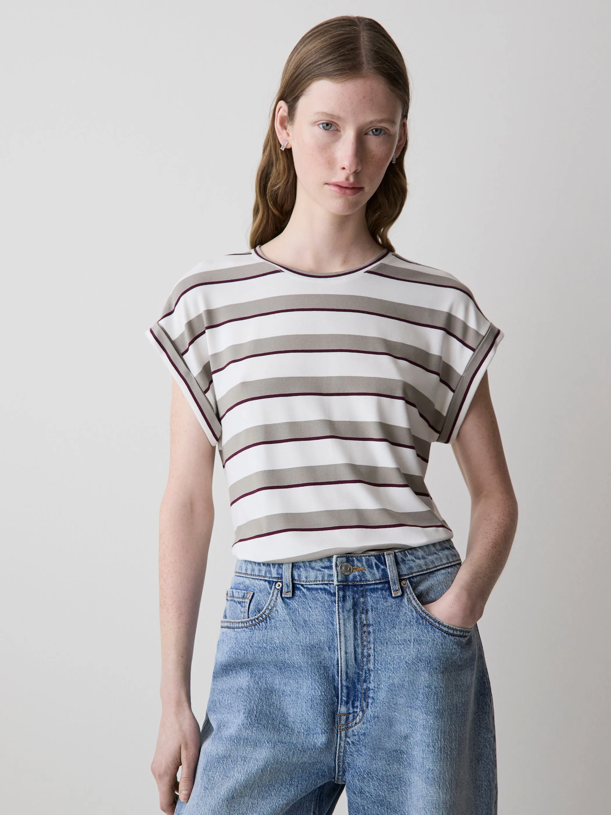 Striped Extended-Sleeve Crew-Neck Tee sold by RW&CO.