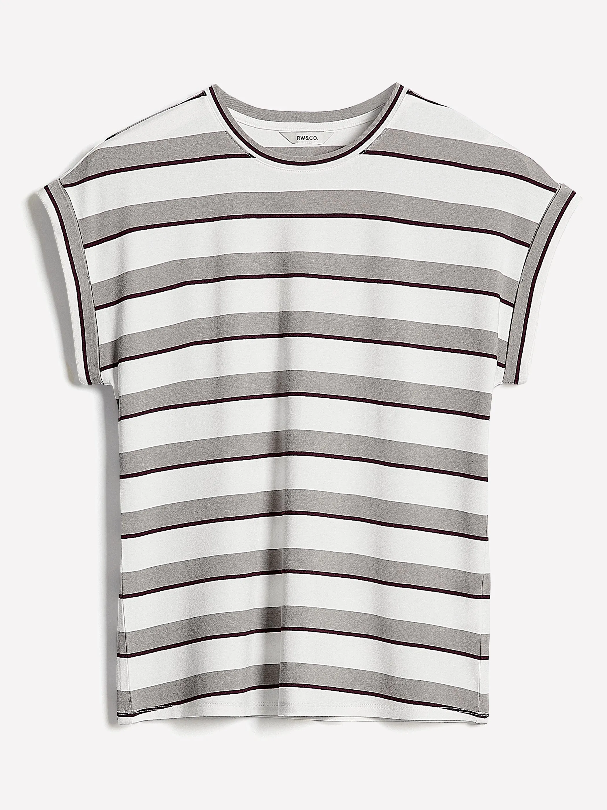 Striped Extended-Sleeve Crew-Neck Tee sold by RW&CO. product image thumbnail 5