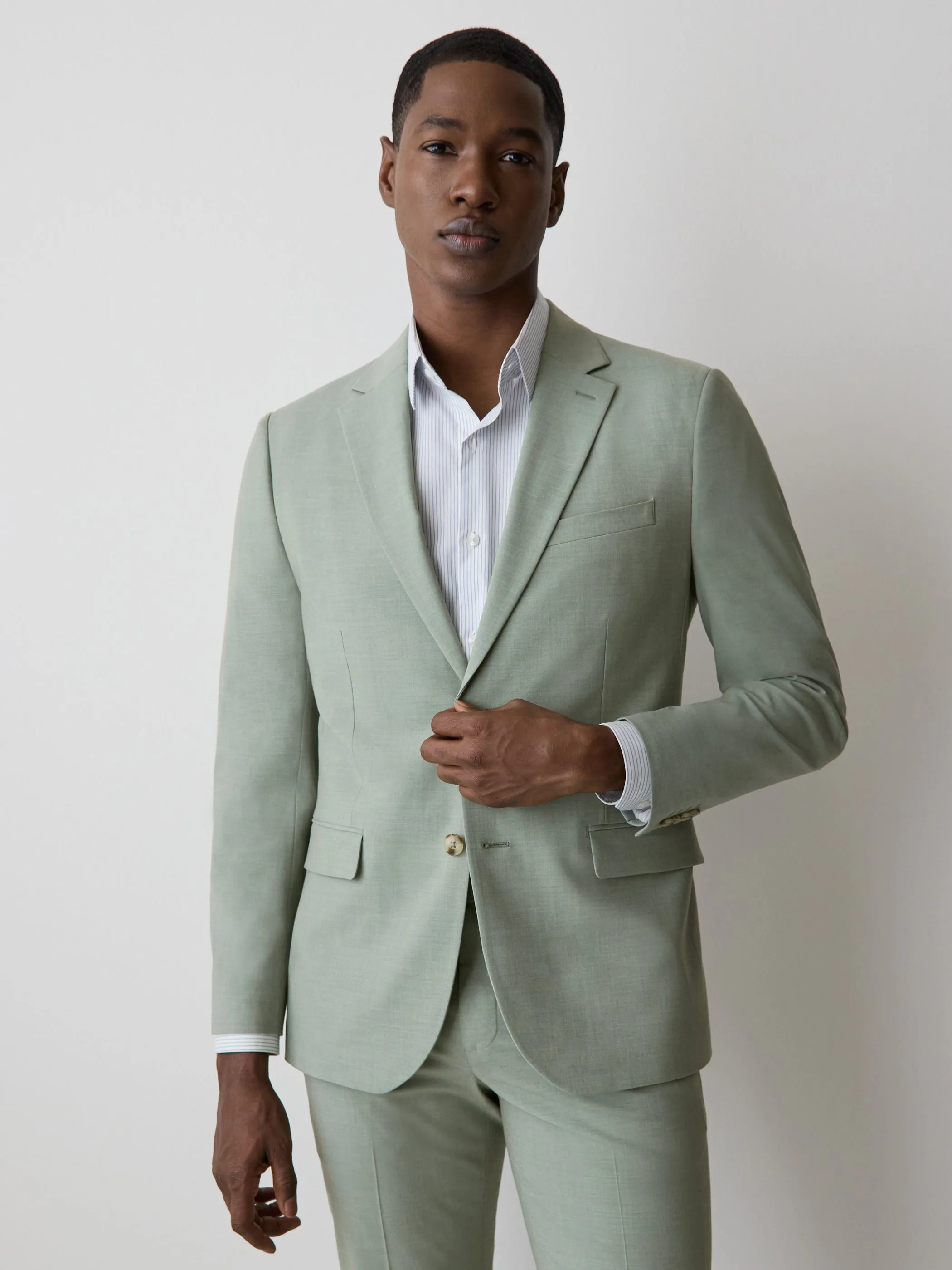 Slim-Fit Mint Suit Blazer sold by RW&CO. product image thumbnail 2