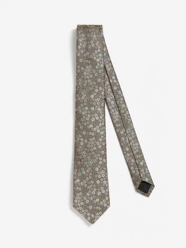 Regular Tie with Tonal Floral Pattern made by RW&CO.