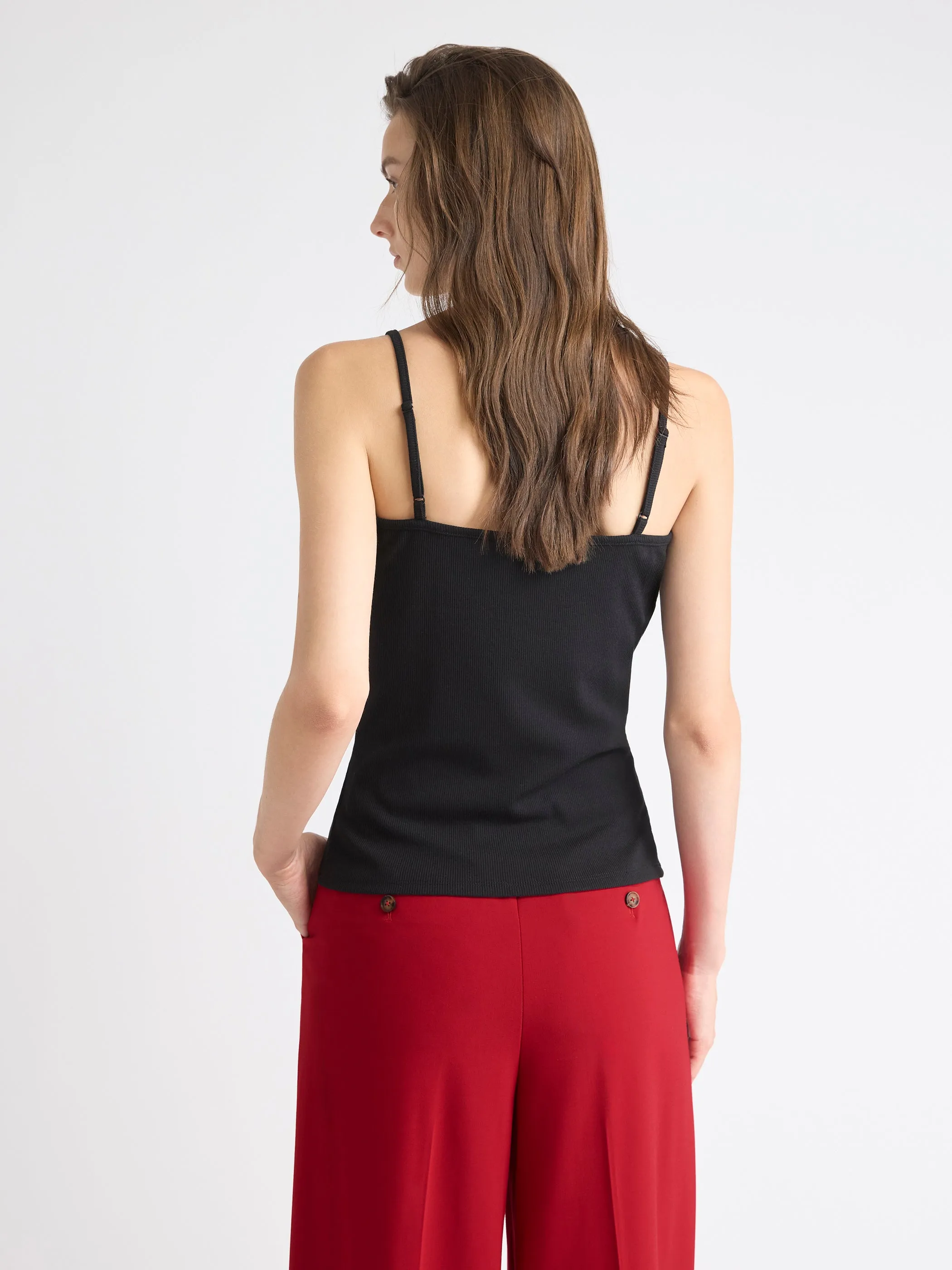 V-Neck Ribbed Cami with Lace Insert sold by RW&CO. product image thumbnail 3