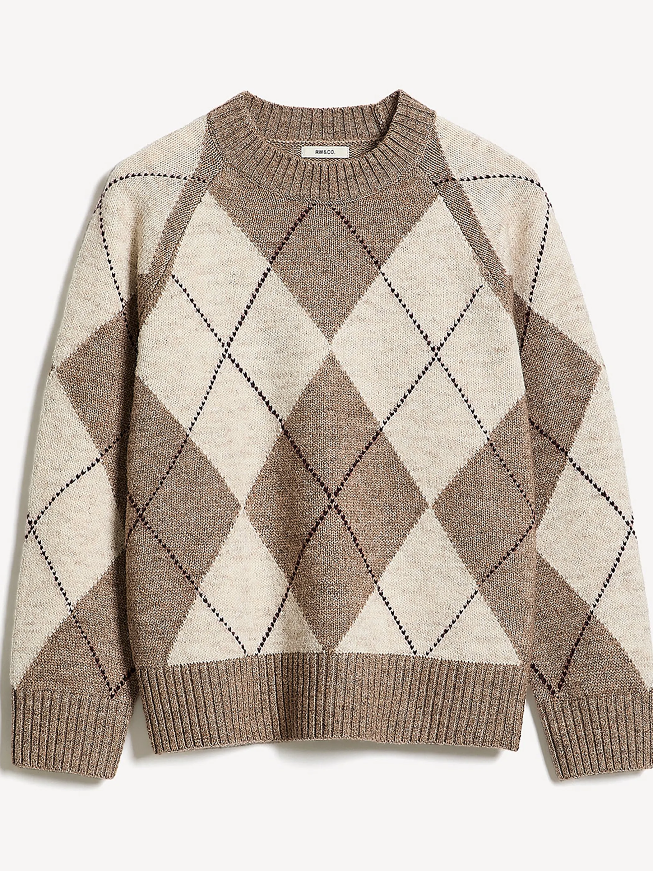 Long-Sleeve Crew-Neck Intarsia Sweater sold by RW&CO. product image thumbnail 4