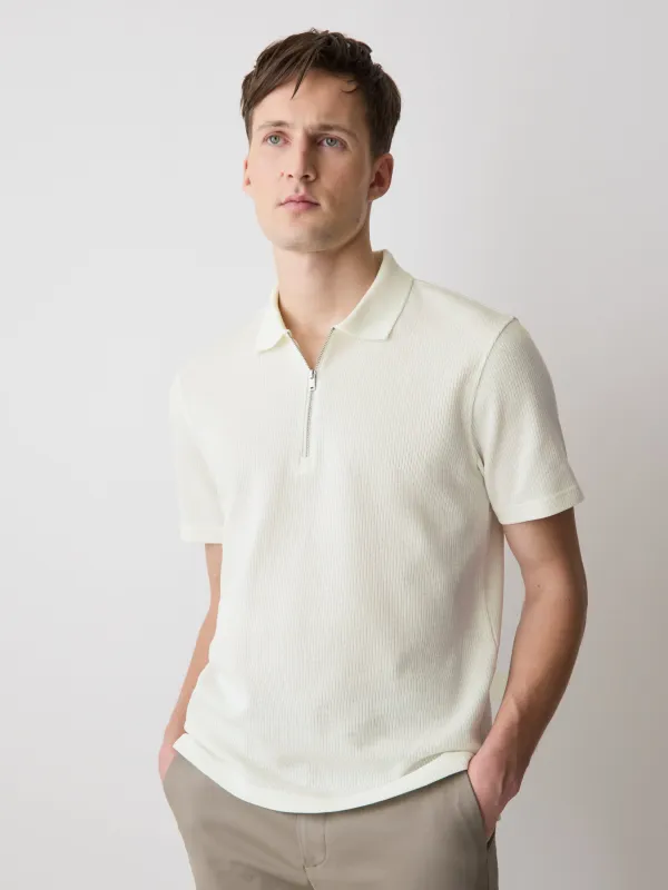 Short-Sleeve Ribbed Half-Zip Polo sold by RW&CO.