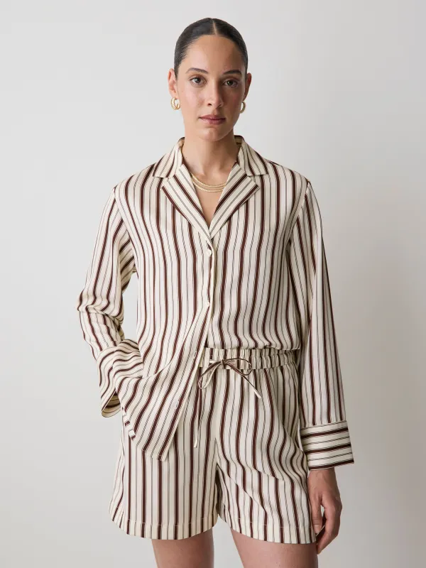 Long-Sleeve Twill Blouse with Notch Collar sold by RW&CO.