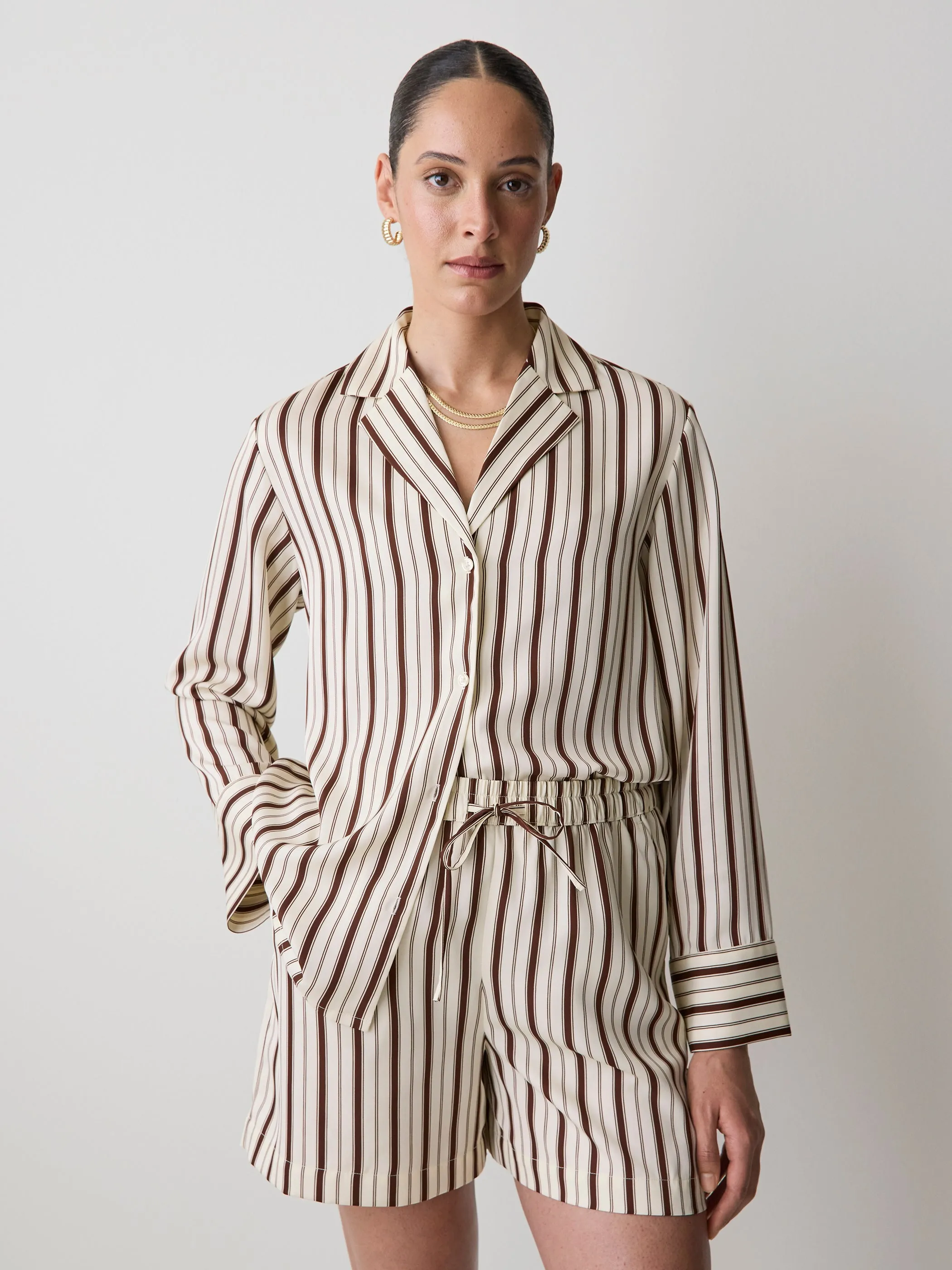 Long-Sleeve Twill Blouse with Notch Collar sold by RW&CO.
