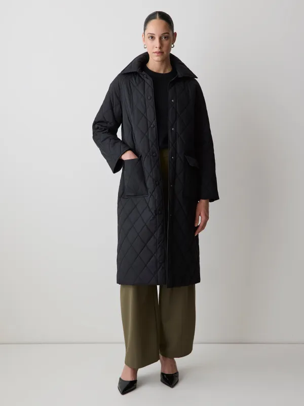 Quilted Trench Coat with Shirt Collar sold by RW&CO.