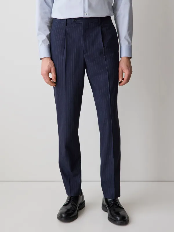 Striped Tapered-Leg Pleated Dress Pant sold by RW&CO.