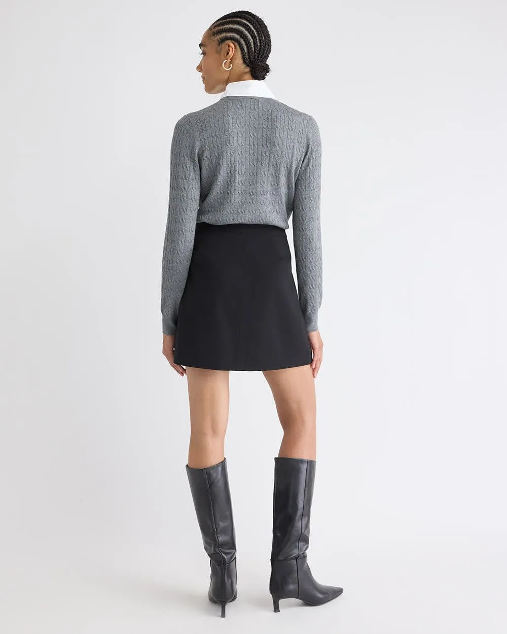 Ultra High-Rise Pleated Twill Mini Skirt sold by RW&CO. product image thumbnail 3