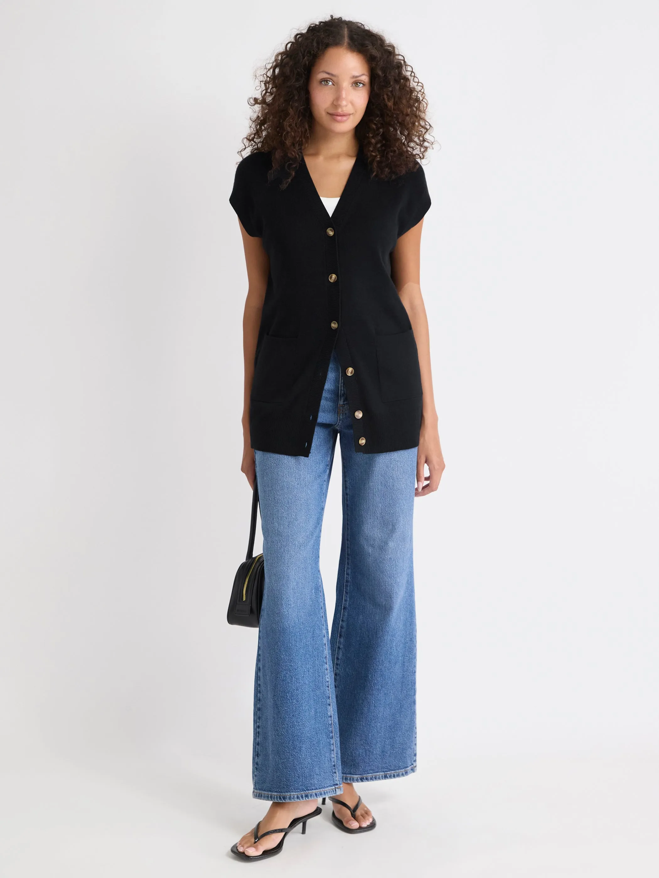 Long Buttoned-Down Sweater Vest sold by RW&CO. product image thumbnail 2