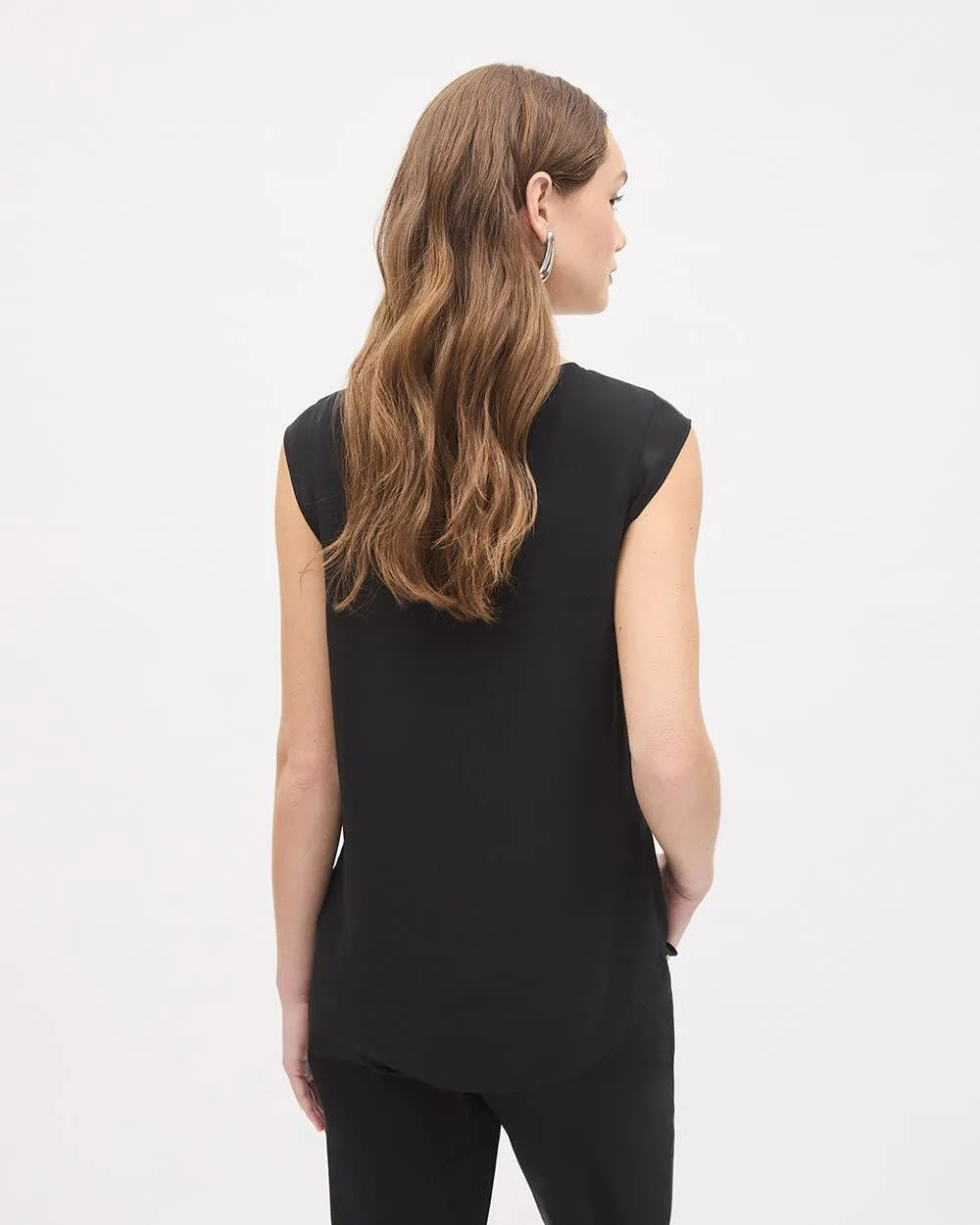 Cap-Sleeve Crew-Neck Blouse sold by RW&CO. product image thumbnail 3