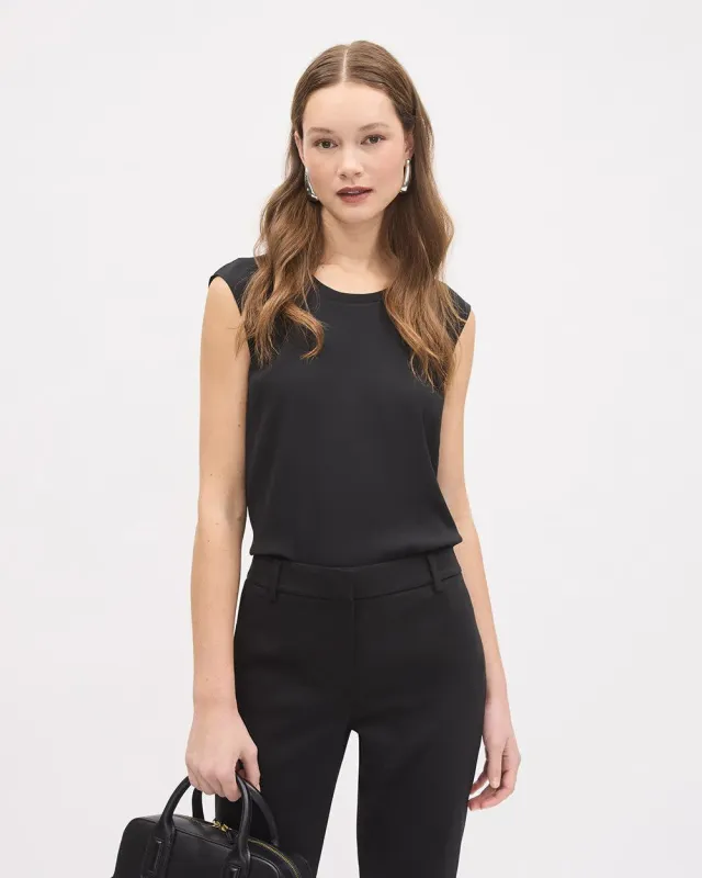 Cap-Sleeve Crew-Neck Blouse sold by RW&CO.